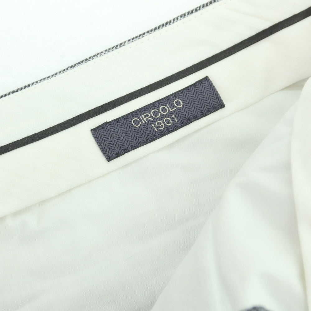 【新品】チルコロ1901 CIRCOLO 1901 ジャージーコットン カジュアルスラックスパンツ グレーxホワイト【 52 】【 状態ランクN 】【 メンズ 】
