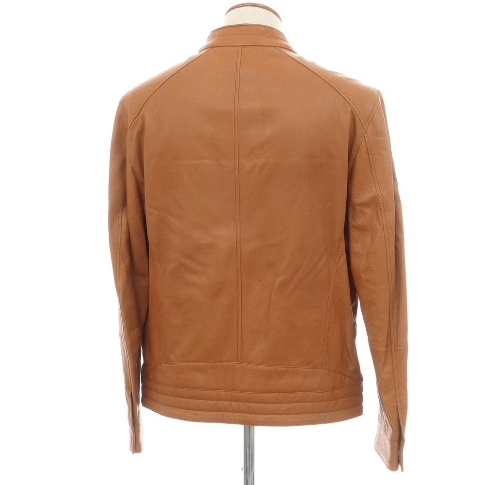 【新品】ブルネロクチネリ Brunello Cucinelli シングルライダース レザーブルゾン ライトブラウン【 M 】【 状態ランクN 】【 メンズ 】