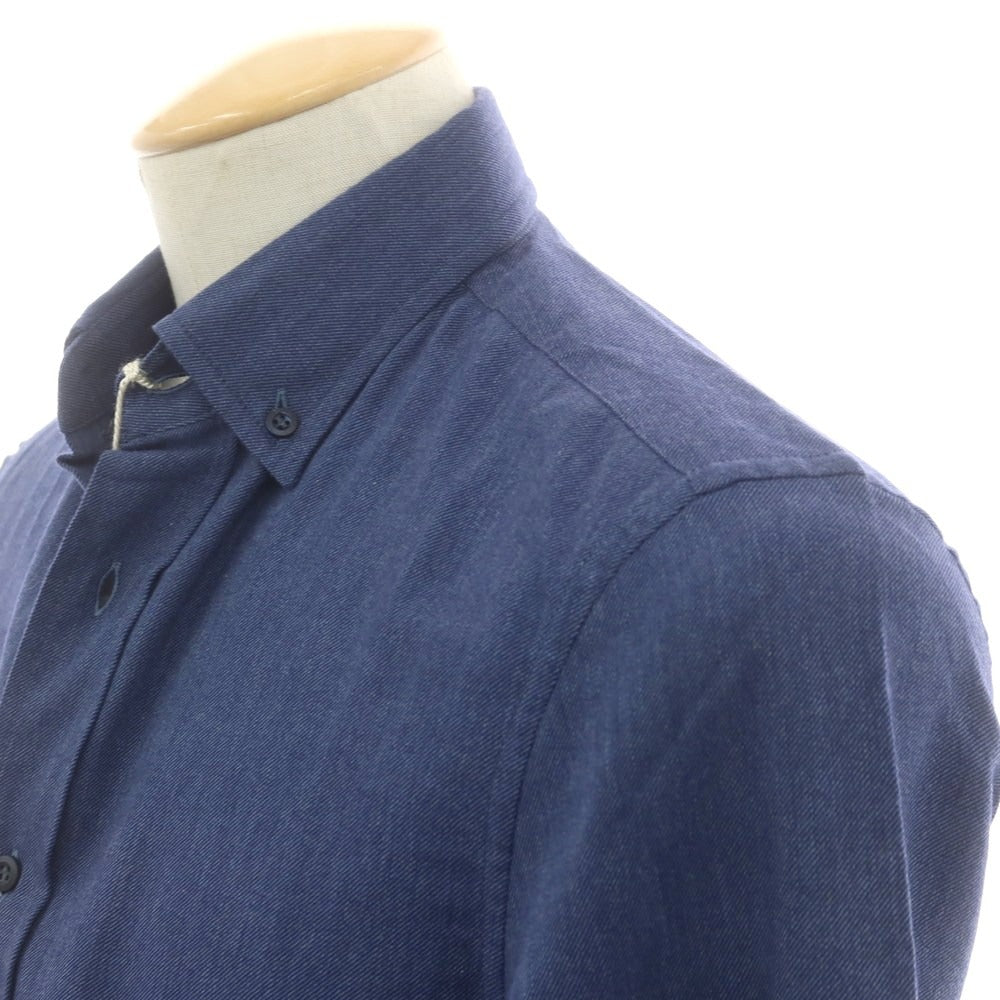 【新品】ブルネロクチネリ Brunello Cucinelli ツイルコットン ボタンダウンシャツ ライトネイビー【 XS 】【 状態ランクN 】【 メンズ 】