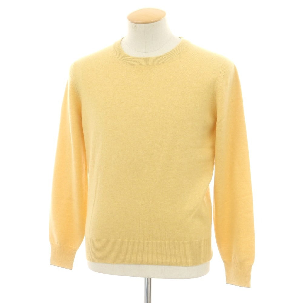 【新品】ブルネロクチネリ Brunello Cucinelli カシミヤ クルーネックニット ライトイエロー【 42 】【 状態ランクN 】【 メンズ 】