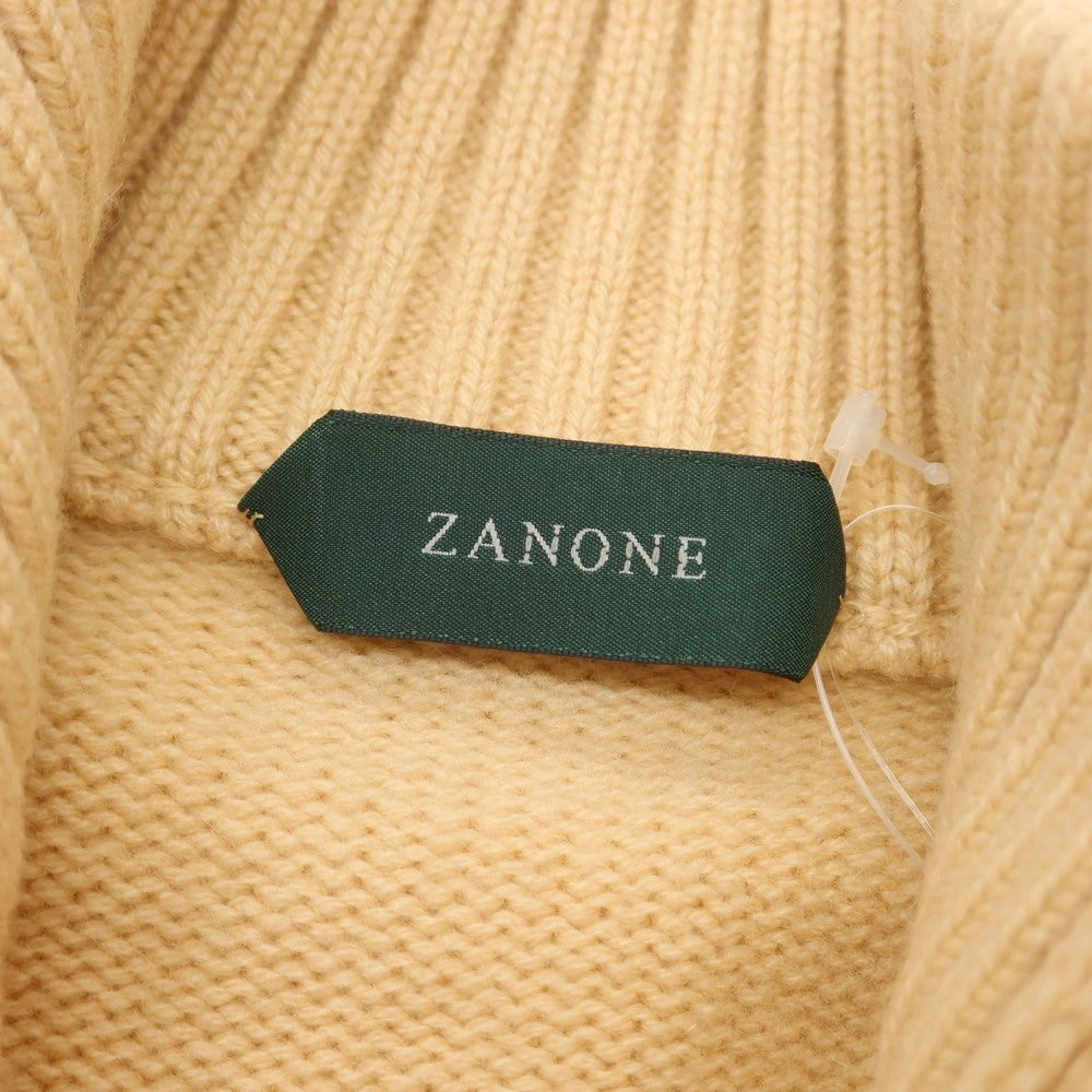 【新品】ザノーネ ZANONE CHIOTO キョート ミドルゲージ カシミヤ スタンドカラー カーディガン ベージュ【 46 】【 状態ランクN 】【 メンズ 】