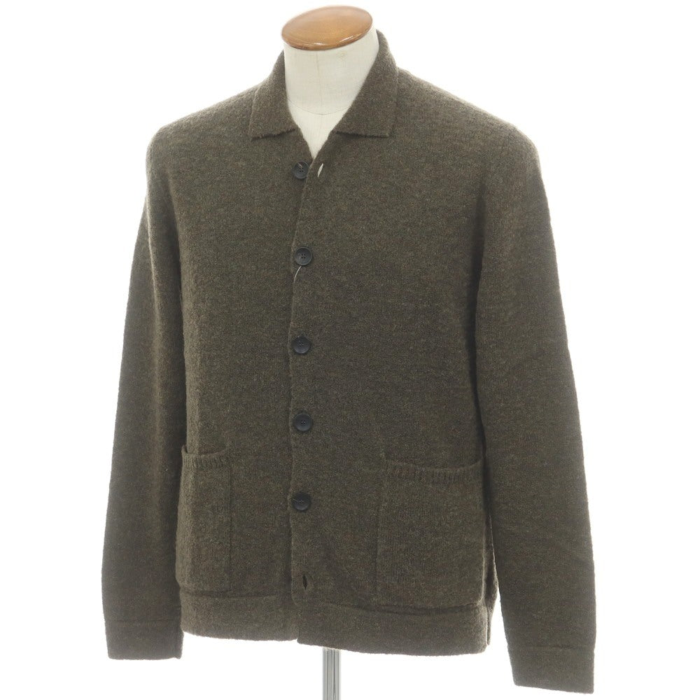 【新品】ザノーネ ZANONE ウールナイロン 襟付き ニット カーディガン オリーブ【 48 】【 状態ランクN 】【 メンズ 】