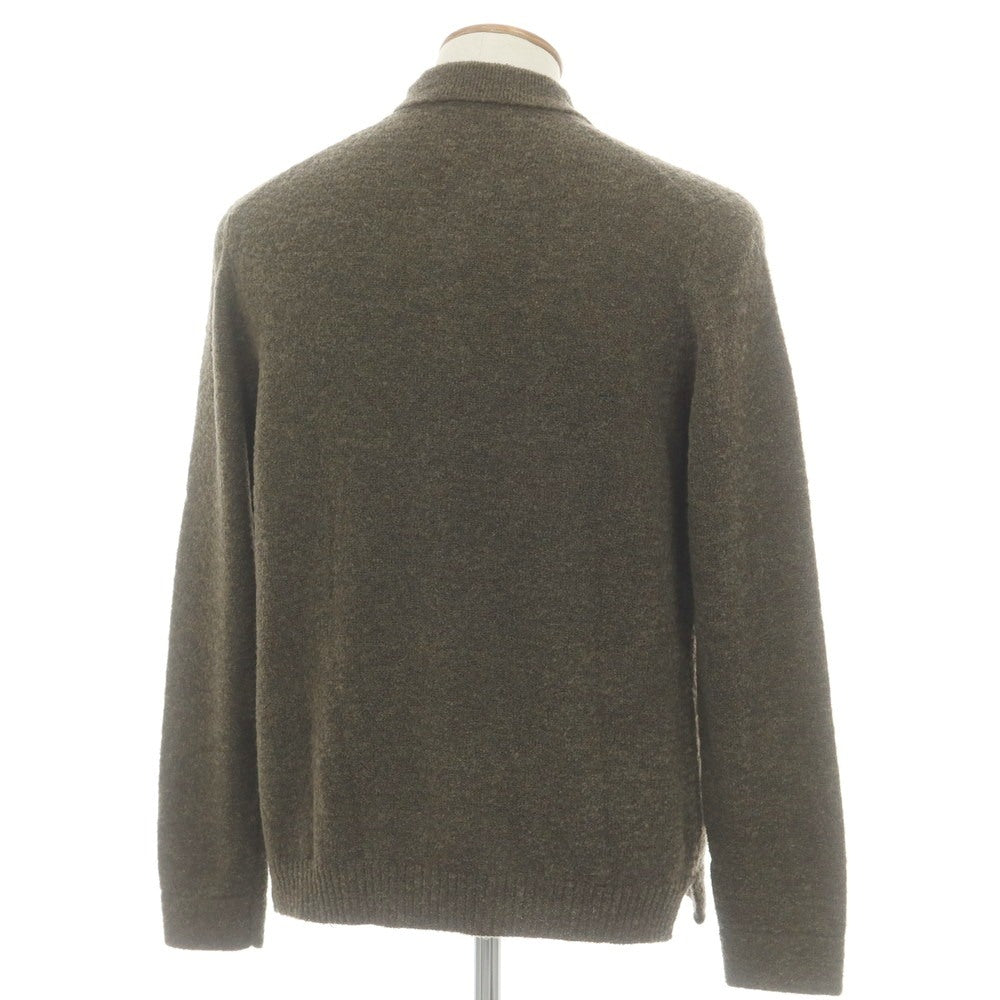 【新品】ザノーネ ZANONE ウールナイロン 襟付き ニット カーディガン オリーブ【 48 】【 状態ランクN 】【 メンズ 】