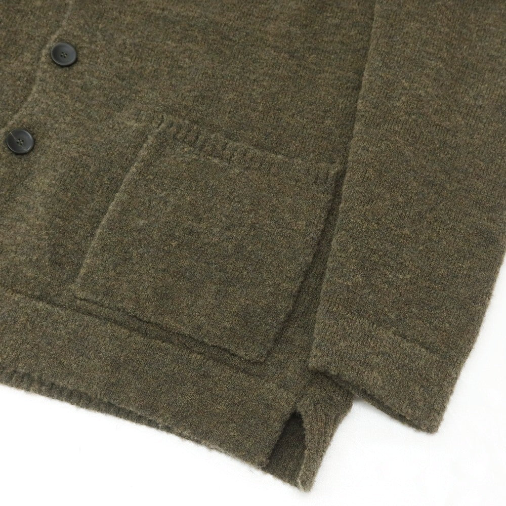 【新品】ザノーネ ZANONE ウールナイロン 襟付き ニット カーディガン オリーブ【 48 】【 状態ランクN 】【 メンズ 】