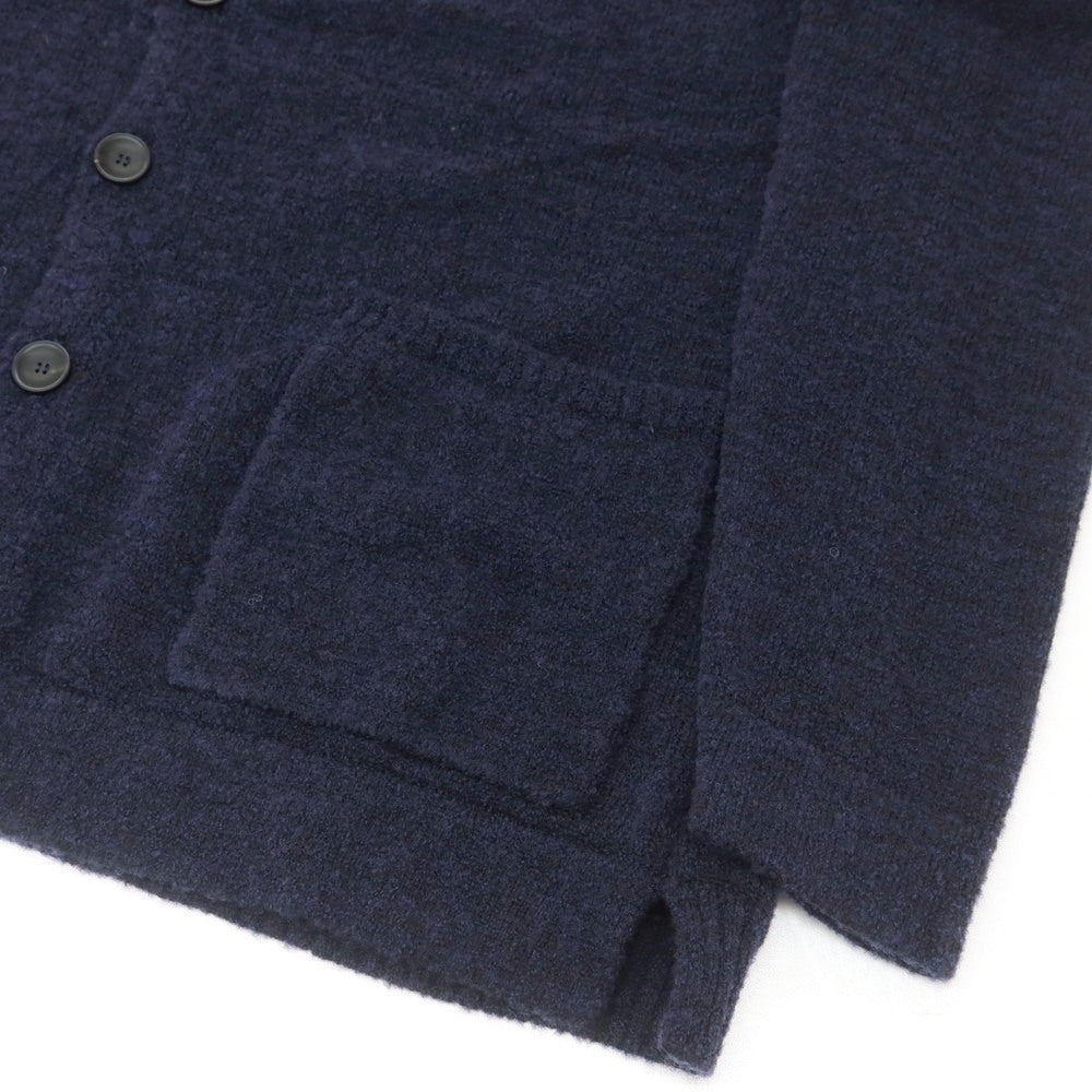【新品】ザノーネ ZANONE ウールナイロン 襟付き ニット カーディガン ネイビー【 48 】【 状態ランクN 】【 メンズ 】