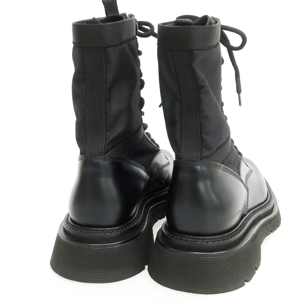 【新品】ディースクエアード DSQUARED2 レザー コンバットブーツ ブラック【 41 】【 状態ランクN 】【 メンズ 】