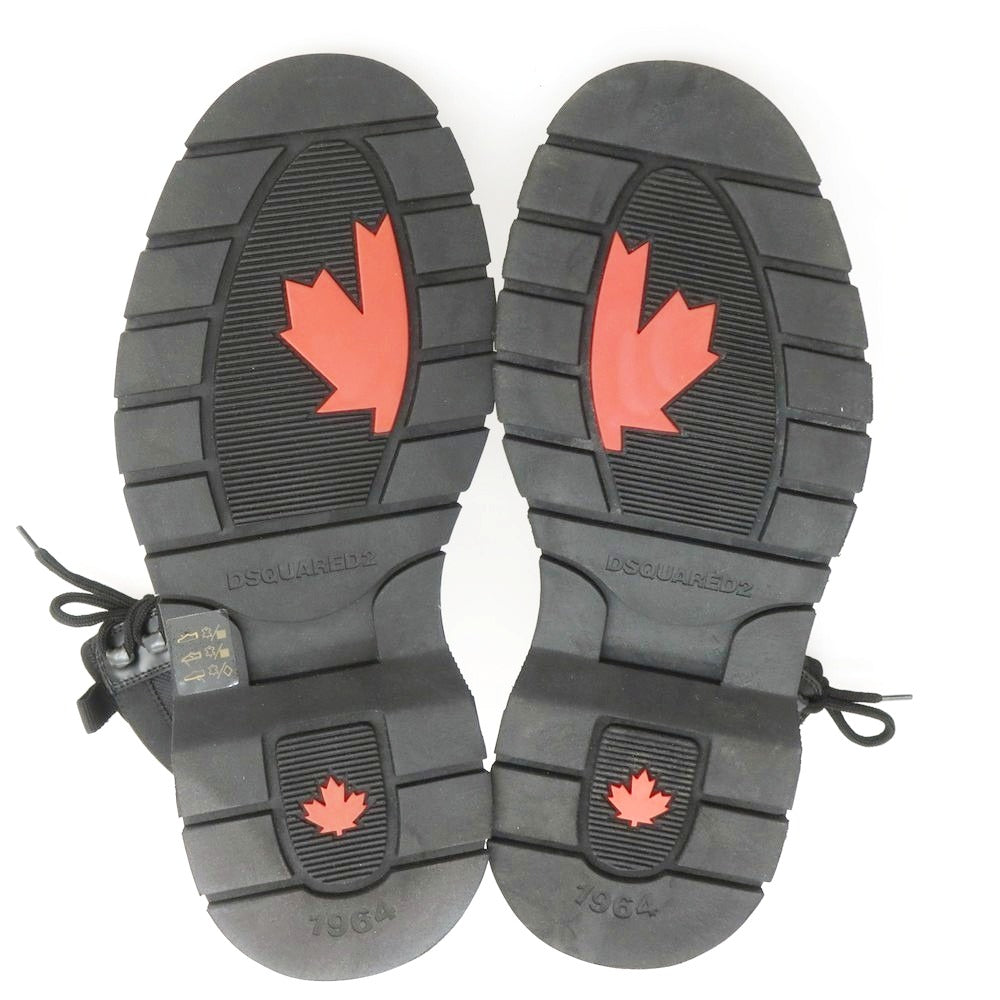 【新品】ディースクエアード DSQUARED2 レザー コンバットブーツ ブラック【 42 】【 状態ランクN 】【 メンズ 】