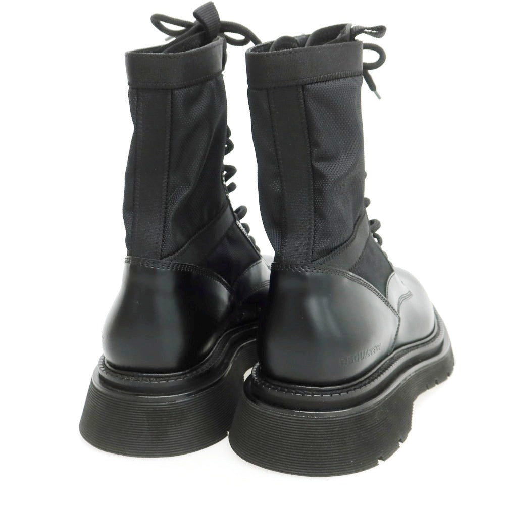 【新品】ディースクエアード DSQUARED2 レザー コンバットブーツ ブラック【 42 】【 状態ランクN 】【 メンズ 】