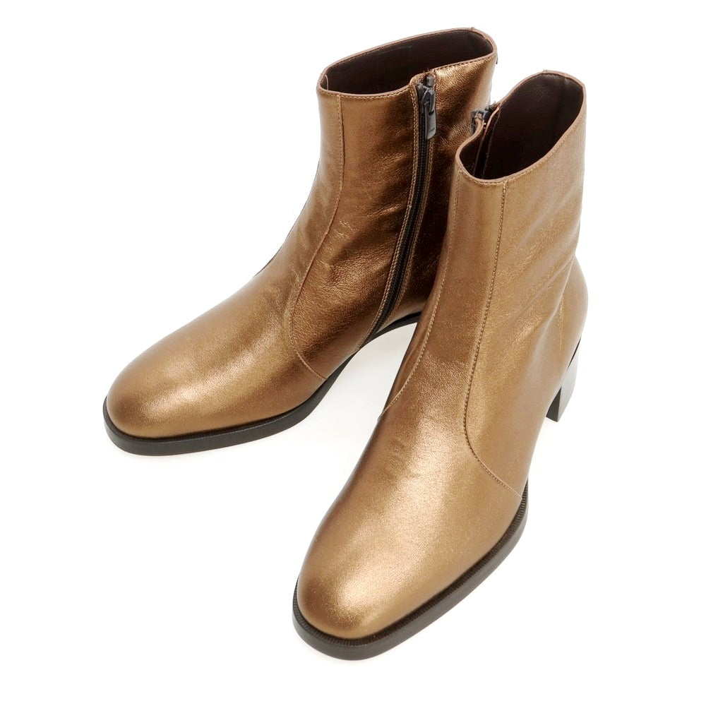 【新品】ディースクエアード DSQUARED2 レザー サイドジップブーツ メタリックブラウン【 40 】【 状態ランクN 】【 メンズ 】