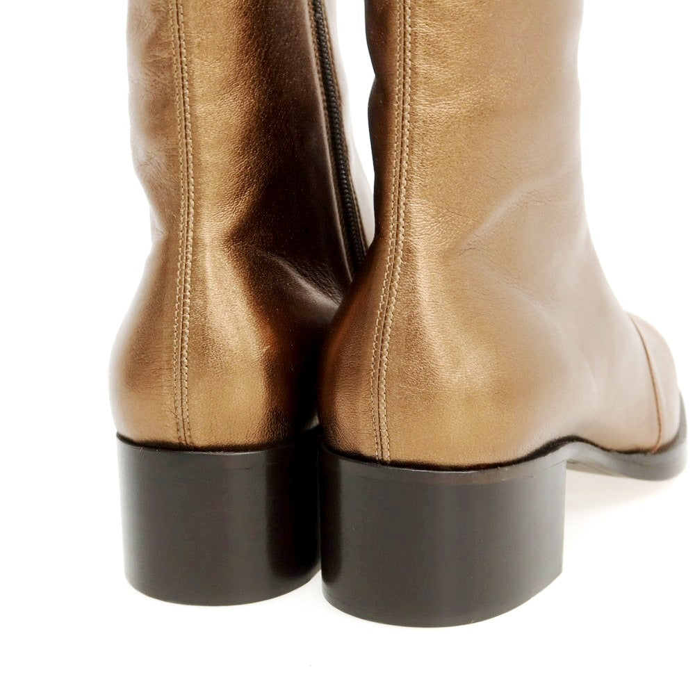 【新品】ディースクエアード DSQUARED2 レザー サイドジップブーツ メタリックブラウン【 40 】【 状態ランクN 】【 メンズ 】