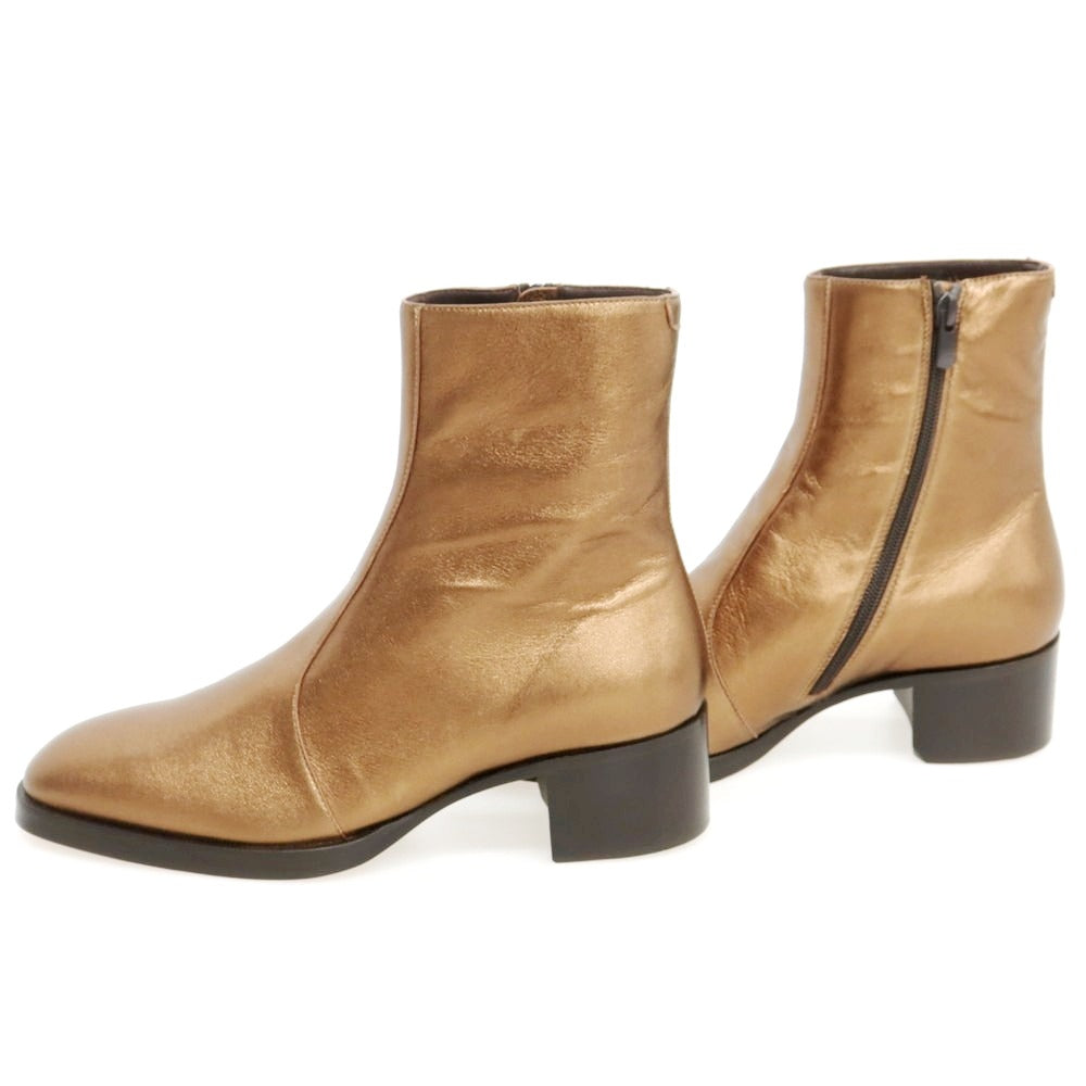 【新品】ディースクエアード DSQUARED2 レザー サイドジップブーツ メタリックブラウン【 40 】【 状態ランクN 】【 メンズ 】