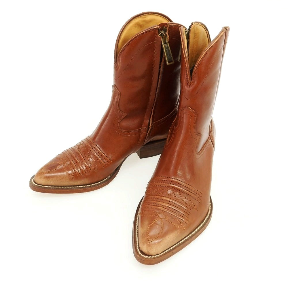 【新品】ディースクエアード DSQUARED2 レザー ウエスタンブーツ ブラウン【 39 】【 状態ランクN 】【 メンズ 】