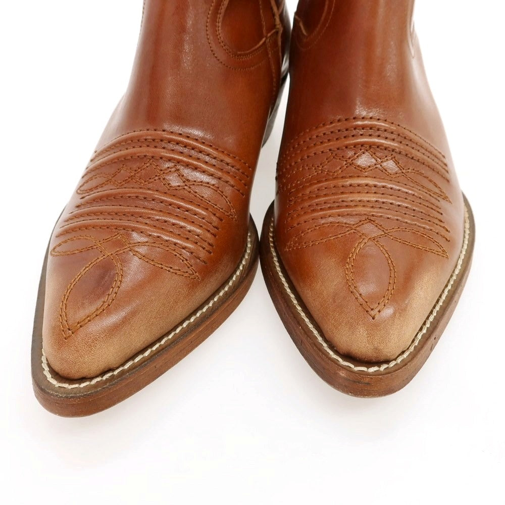 【新品】ディースクエアード DSQUARED2 レザー ウエスタンブーツ ブラウン【 39 】【 状態ランクN 】【 メンズ 】