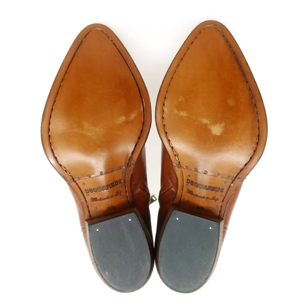 【新品】ディースクエアード DSQUARED2 レザー ウエスタンブーツ ブラウン【 40 】【 状態ランクN 】【 メンズ 】