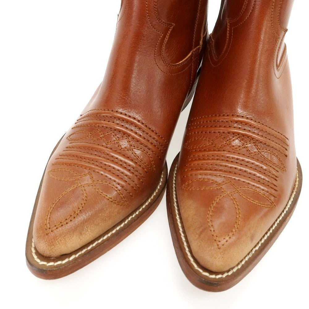 【新品】ディースクエアード DSQUARED2 レザー ウエスタンブーツ ブラウン【 40 】【 状態ランクN 】【 メンズ 】