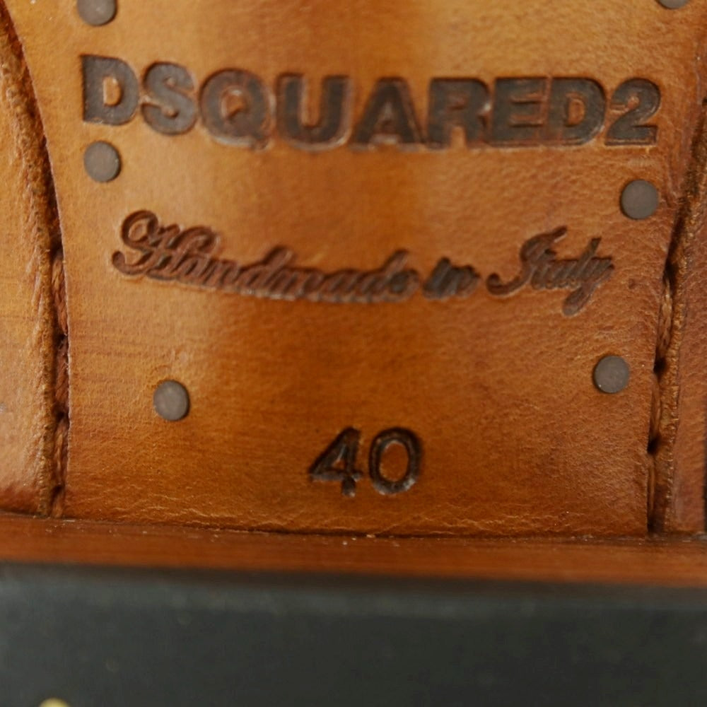 【新品】ディースクエアード DSQUARED2 レザー ウエスタンブーツ ブラウン【 40 】【 状態ランクN 】【 メンズ 】