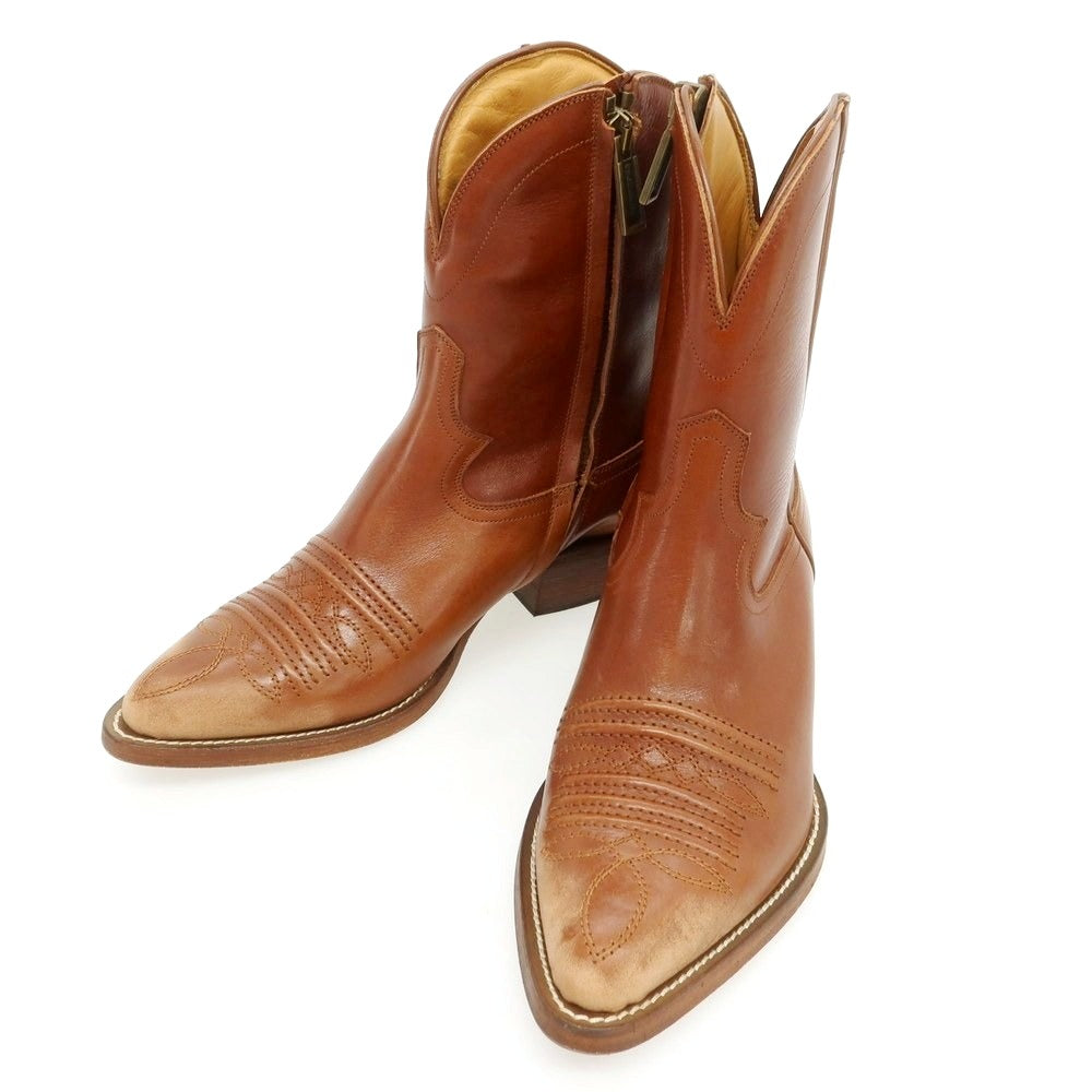 【新品】ディースクエアード DSQUARED2 レザー ウエスタンブーツ ブラウン【 41 】【 状態ランクN 】【 メンズ 】