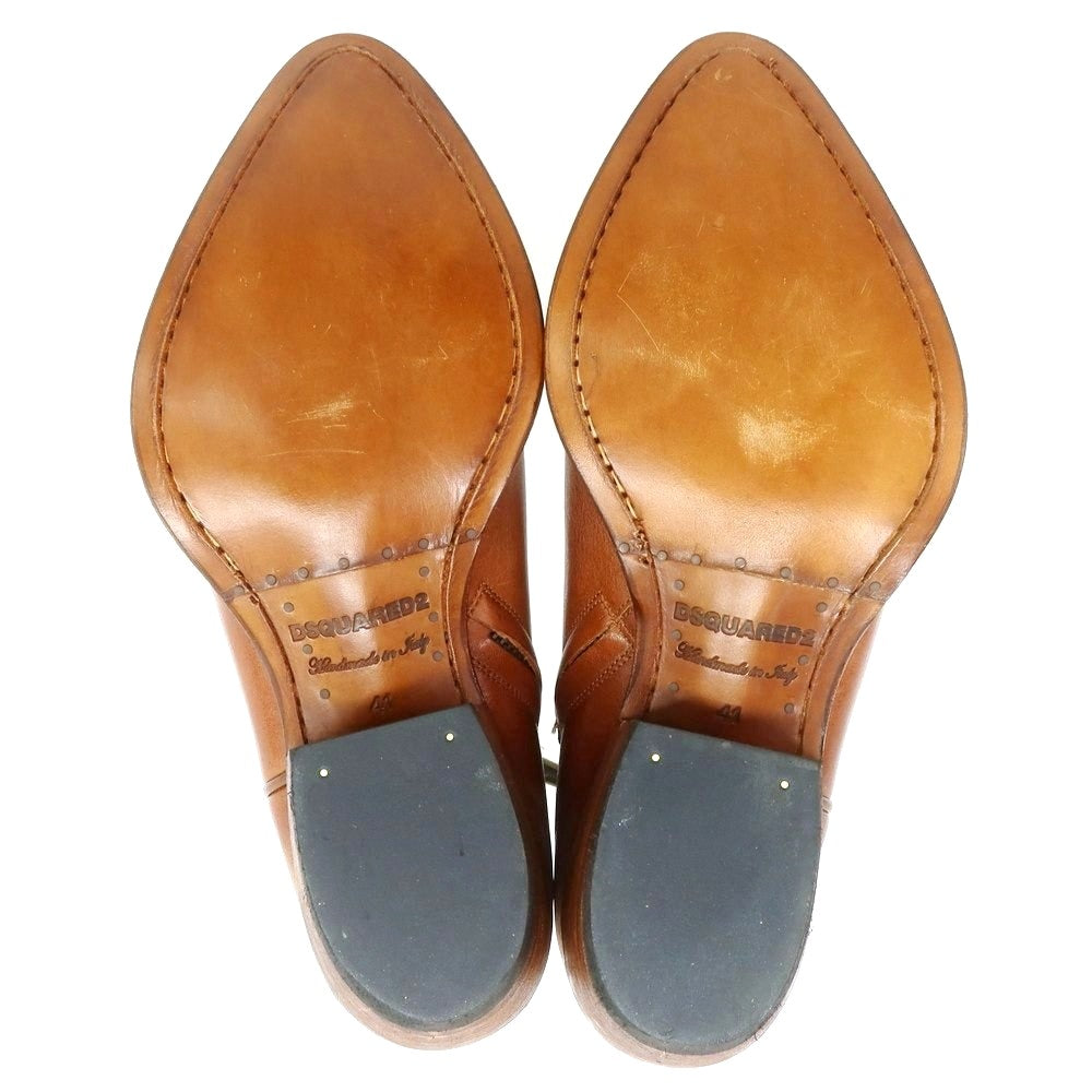 【新品】ディースクエアード DSQUARED2 レザー ウエスタンブーツ ブラウン【 41 】【 状態ランクN 】【 メンズ 】