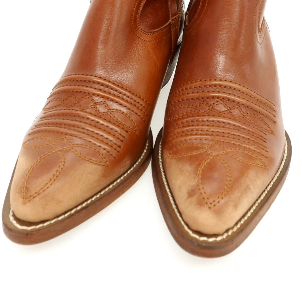 【新品】ディースクエアード DSQUARED2 レザー ウエスタンブーツ ブラウン【 41 】【 状態ランクN 】【 メンズ 】