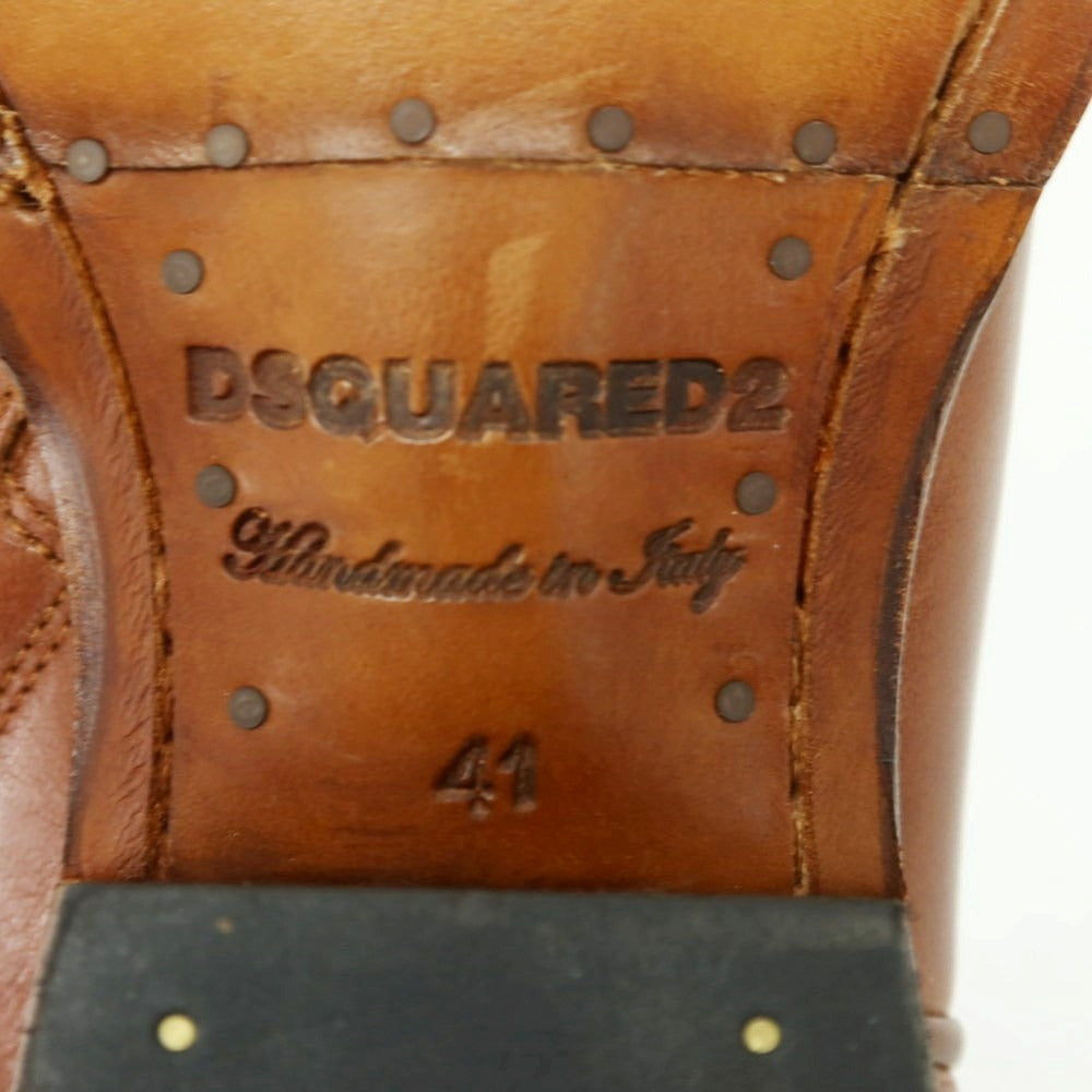 【新品】ディースクエアード DSQUARED2 レザー ウエスタンブーツ ブラウン【 41 】【 状態ランクN 】【 メンズ 】