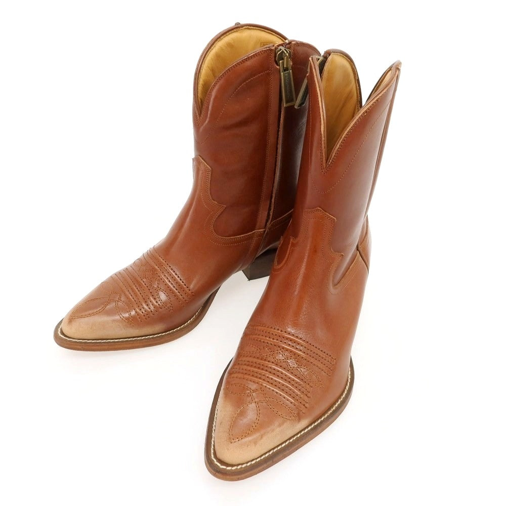 【新品】ディースクエアード DSQUARED2 レザー ウエスタンブーツ ブラウン【 42 】【 状態ランクN 】【 メンズ 】