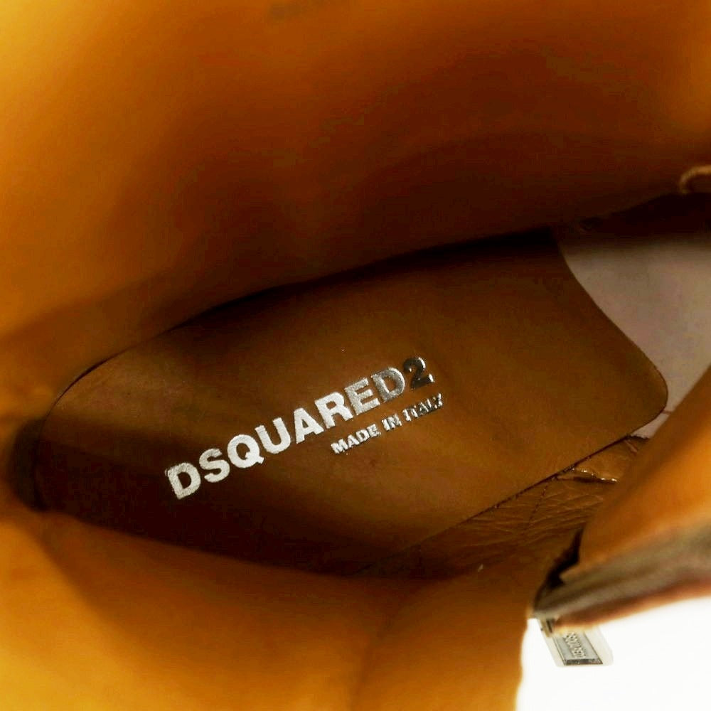 【新品】ディースクエアード DSQUARED2 レザー ウエスタンブーツ ブラウン【 42 】【 状態ランクN 】【 メンズ 】