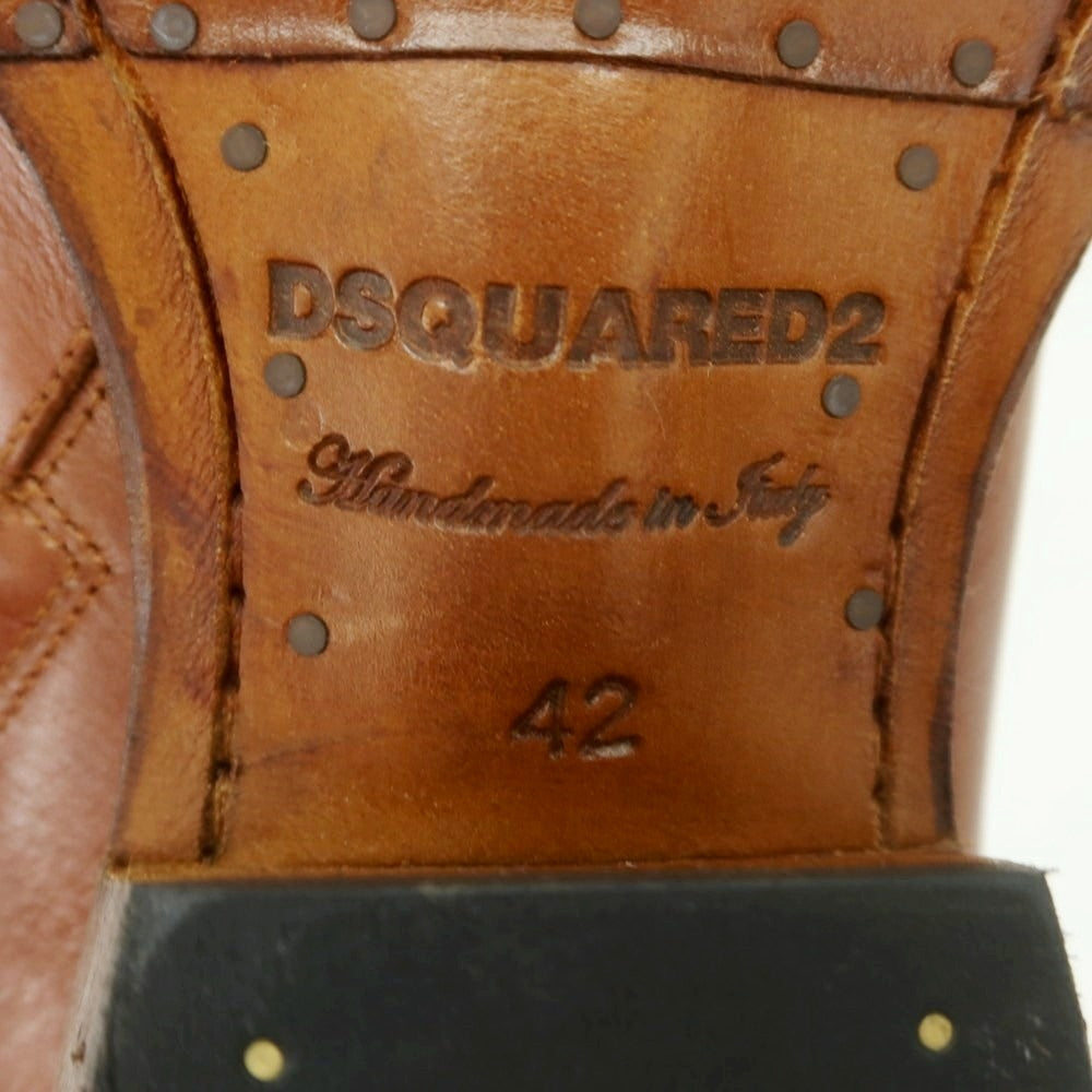 【新品】ディースクエアード DSQUARED2 レザー ウエスタンブーツ ブラウン【 42 】【 状態ランクN 】【 メンズ 】