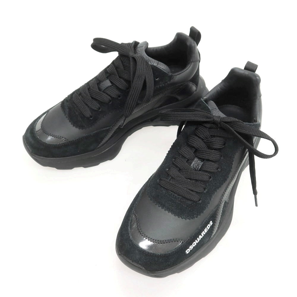 【新品】ディースクエアード DSQUARED2 Slash レザー スニーカー ブラック【 40 】【 状態ランクN 】【 メンズ 】