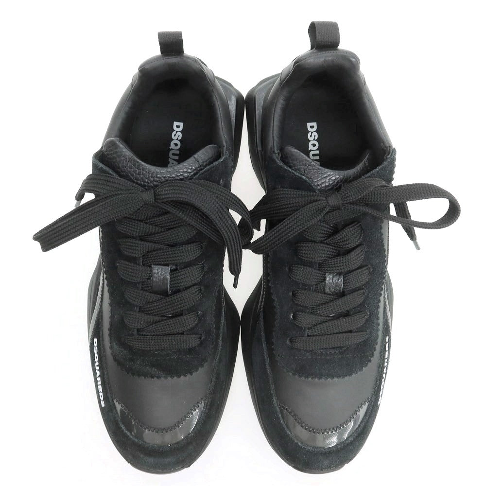 【新品】ディースクエアード DSQUARED2 Slash レザー スニーカー ブラック【 40 】【 状態ランクN 】【 メンズ 】