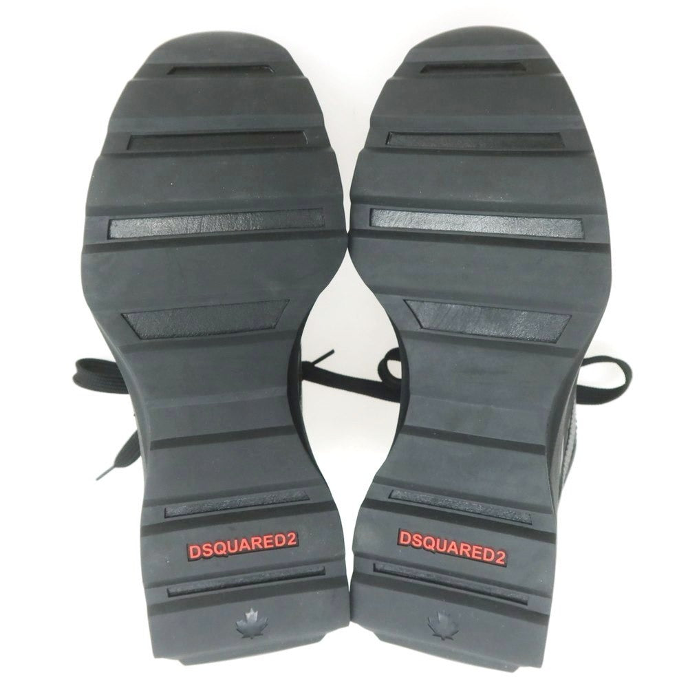 【新品】ディースクエアード DSQUARED2 Slash レザー スニーカー ブラック【 40 】【 状態ランクN 】【 メンズ 】