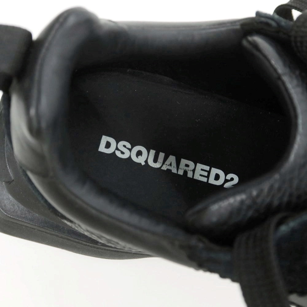 【新品】ディースクエアード DSQUARED2 Slash レザー スニーカー ブラック【 40 】【 状態ランクN 】【 メンズ 】
