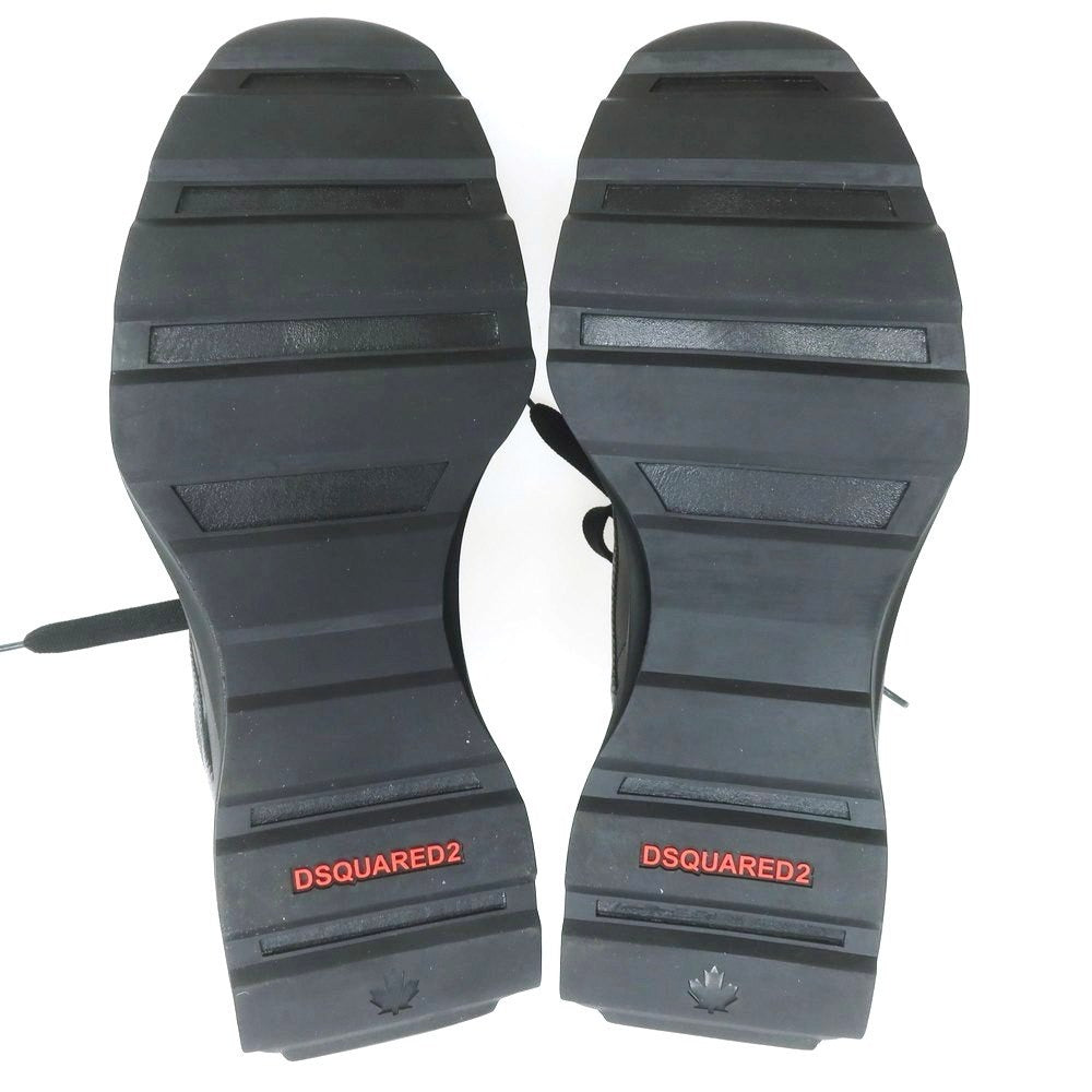 【新品】ディースクエアード DSQUARED2 Slash レザー スニーカー ブラック【 43 】【 状態ランクN 】【 メンズ 】