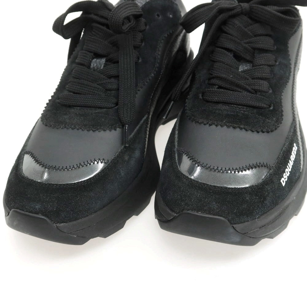 【新品】ディースクエアード DSQUARED2 Slash レザー スニーカー ブラック【 43 】【 状態ランクN 】【 メンズ 】