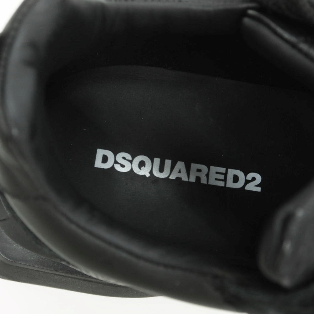 【新品】ディースクエアード DSQUARED2 Slash レザー スニーカー ブラック【 43 】【 状態ランクN 】【 メンズ 】