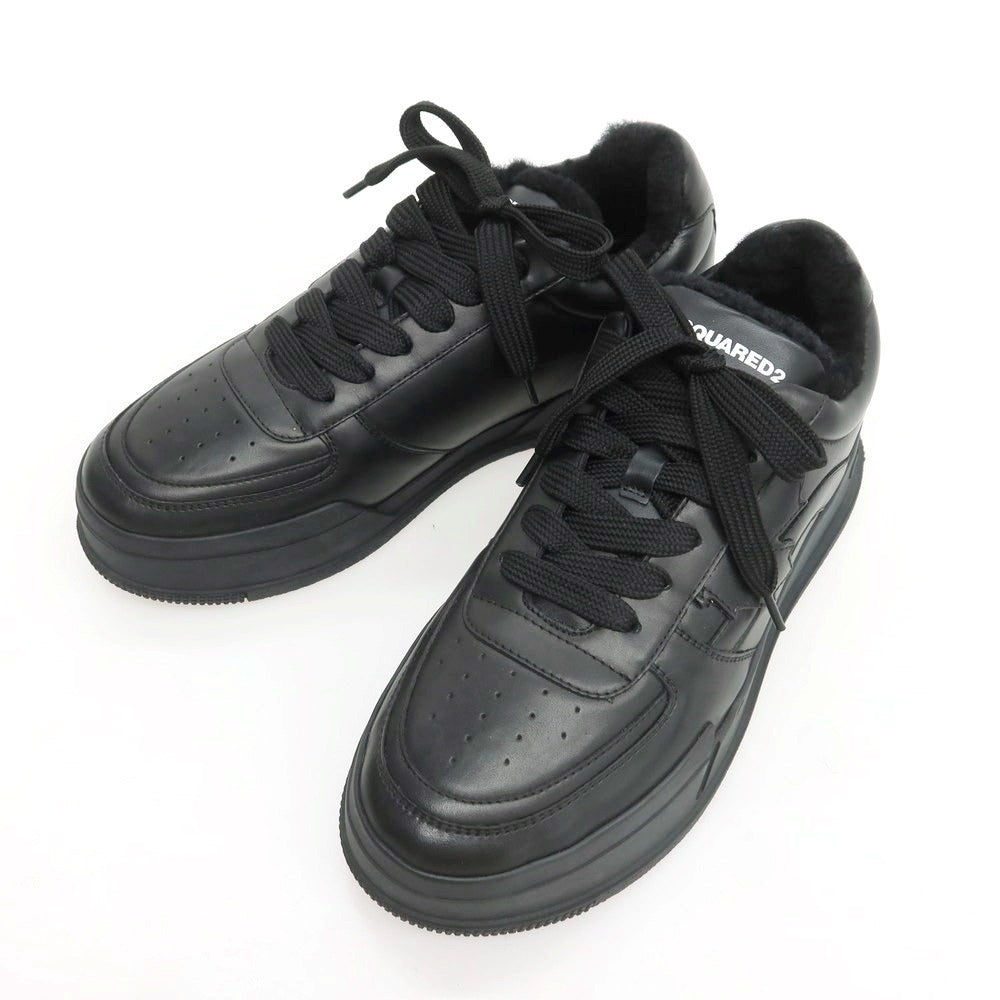 【新品】ディースクエアード DSQUARED2 Canadian ボア レザー スニーカー ブラック【 42 】【 状態ランクN 】【 メンズ 】