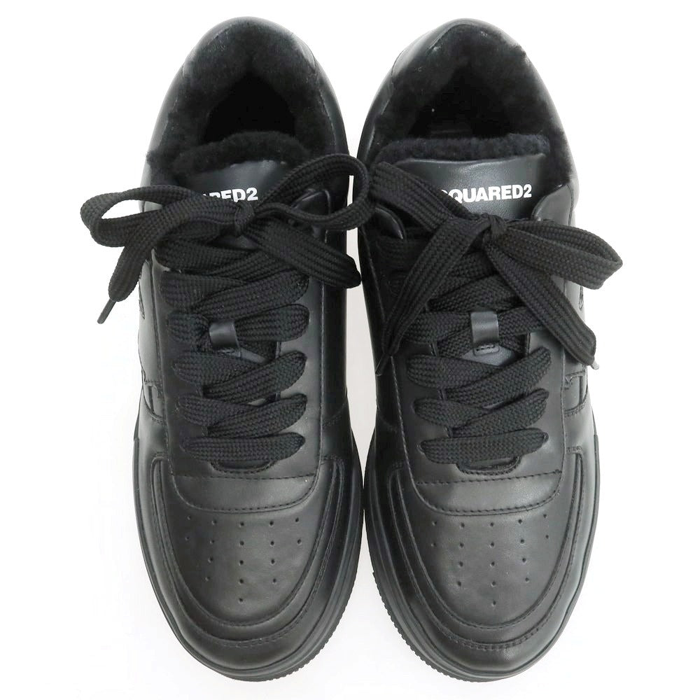 【新品】ディースクエアード DSQUARED2 Canadian ボア レザー スニーカー ブラック【 42 】【 状態ランクN 】【 メンズ 】