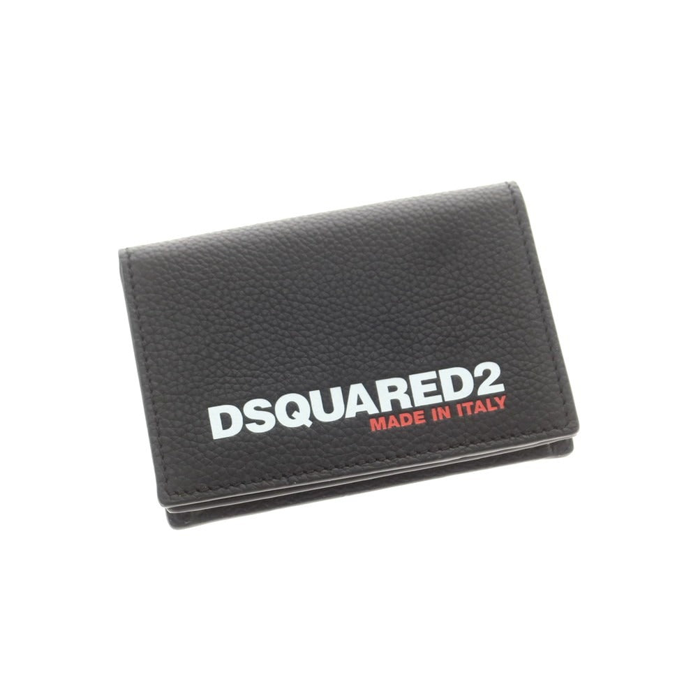 【新品】ディースクエアード DSQUARED2 レザー ロゴ 名刺入れ ブラック【 状態ランクN 】【 メンズ 】