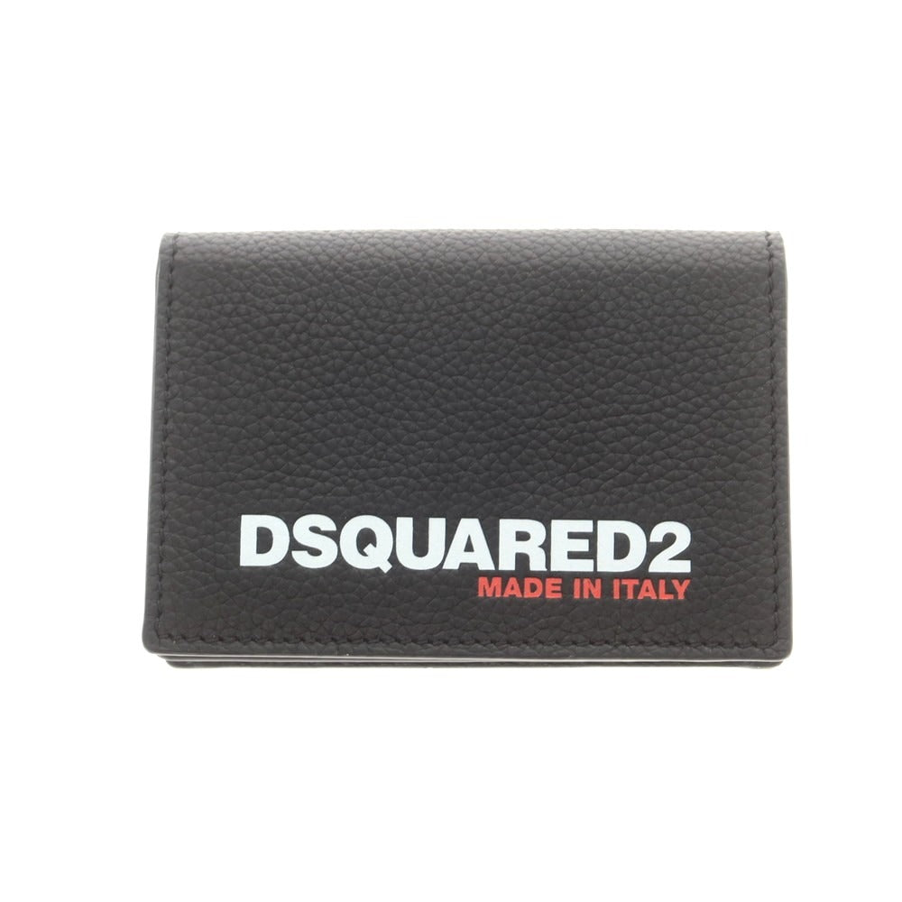 【新品】ディースクエアード DSQUARED2 レザー ロゴ 名刺入れ ブラック【 状態ランクN 】【 メンズ 】