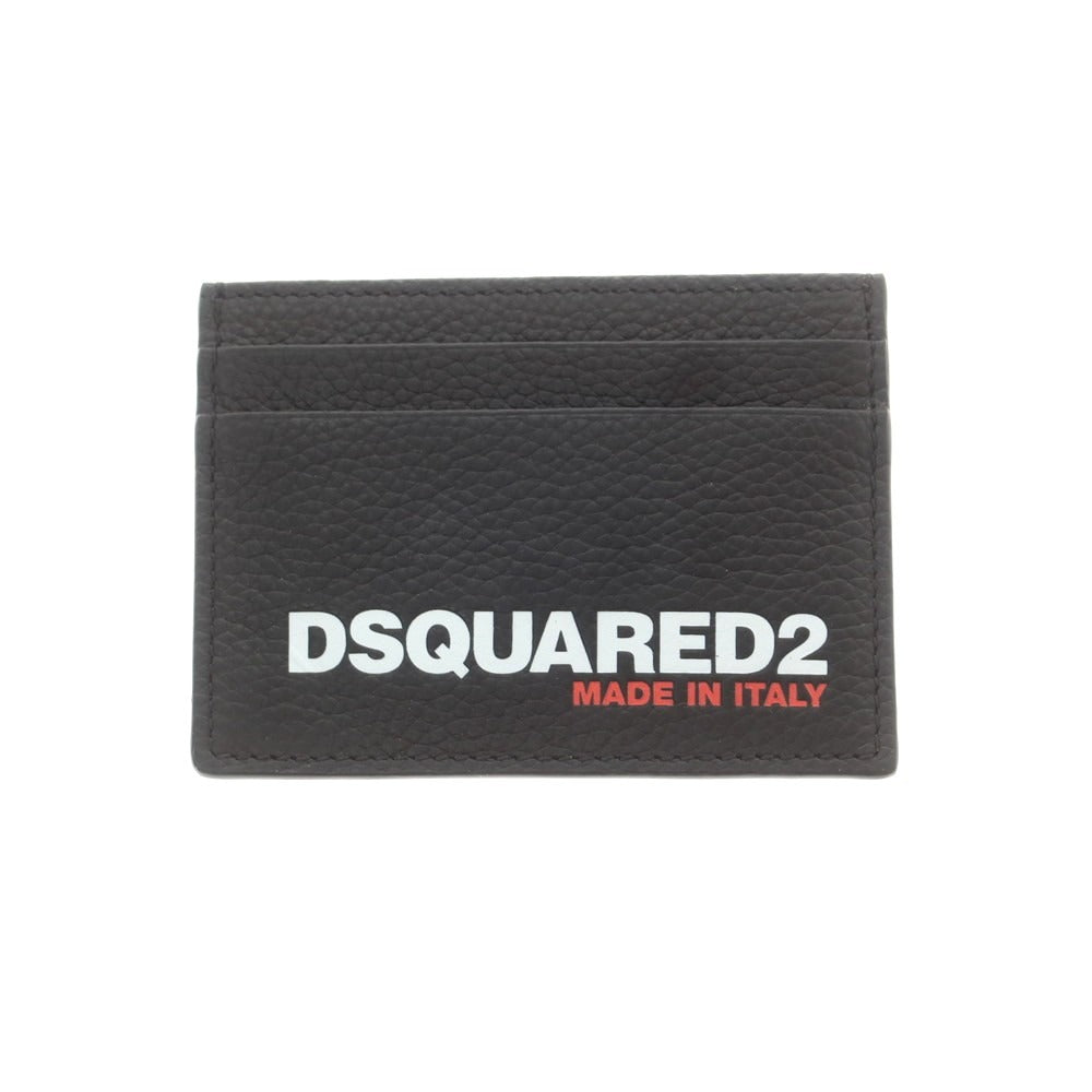 【新品】ディースクエアード DSQUARED2 レザー ロゴ カードケース ブラック【 状態ランクN 】【 メンズ 】