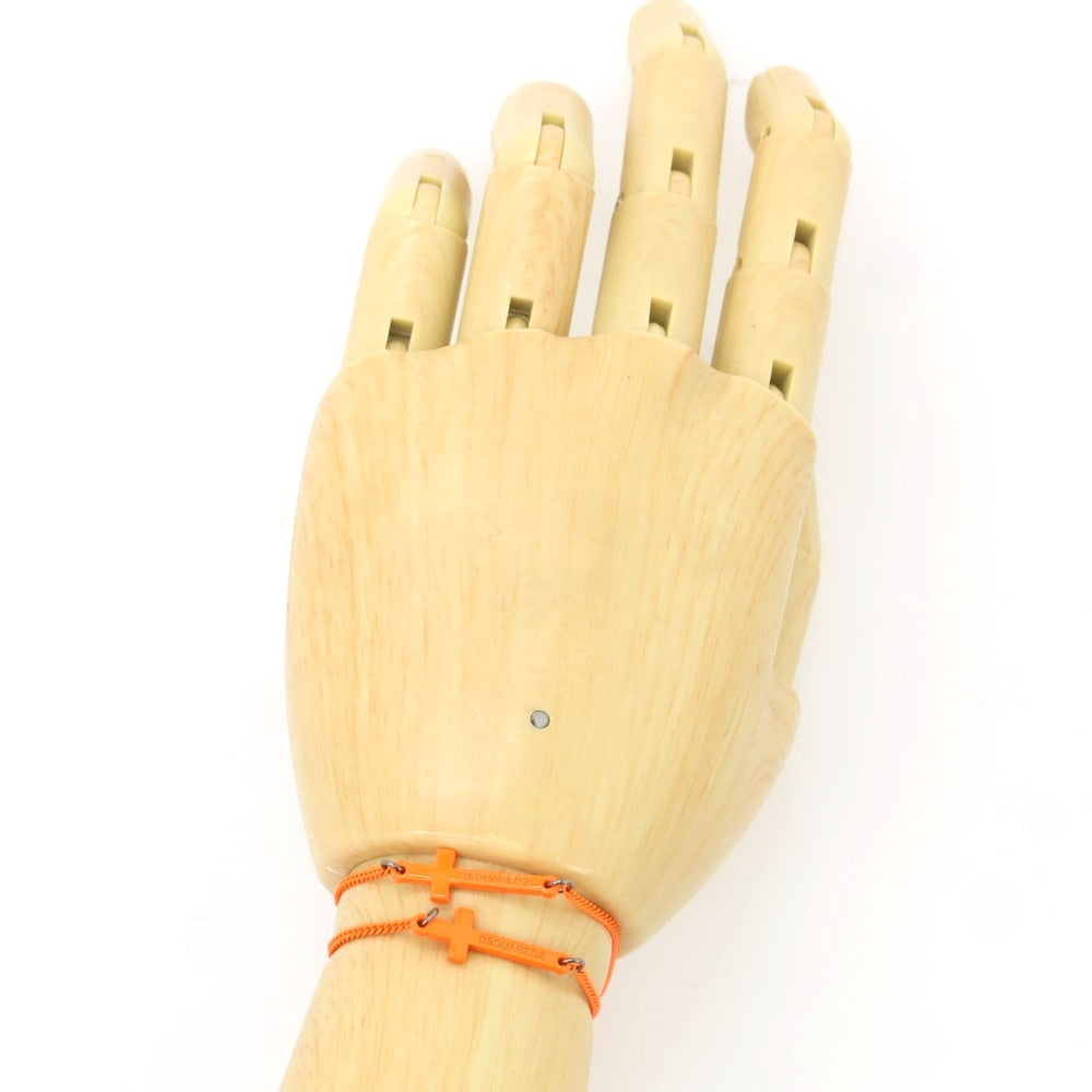 【新品】ディースクエアード DSQUARED2 2連 クロス ブレスレット オレンジ【 M 】【 状態ランクN 】【 メンズ 】