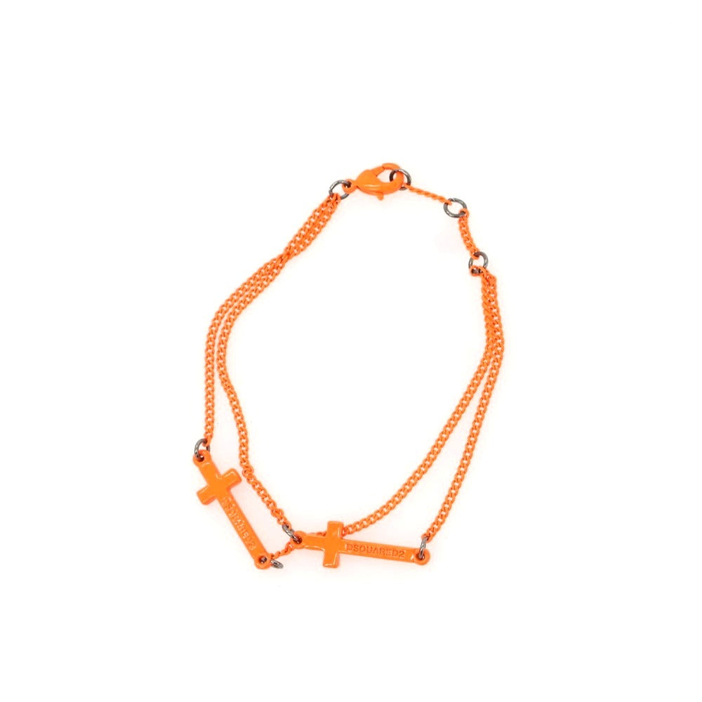 【新品】ディースクエアード DSQUARED2 2連 クロス ブレスレット オレンジ【 L 】【 状態ランクN 】【 メンズ 】