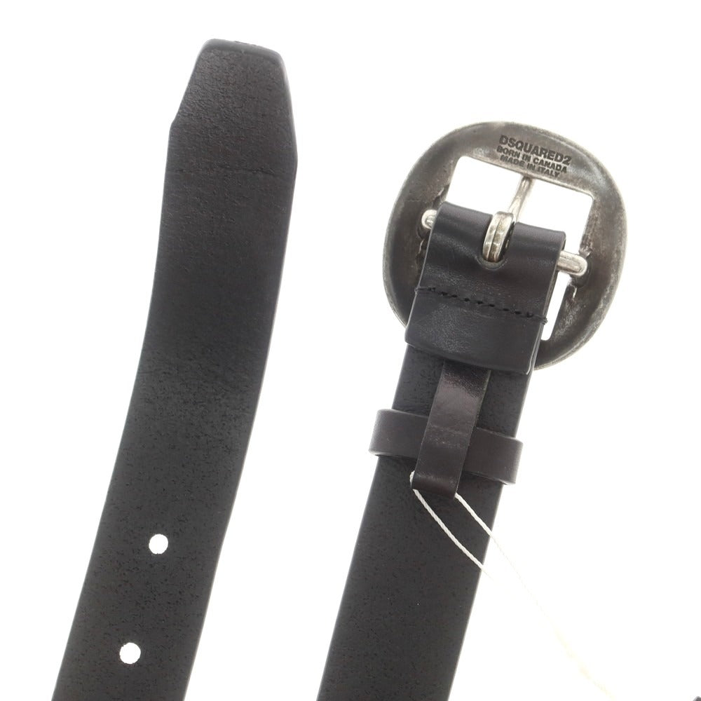 【新品】ディースクエアード DSQUARED2 レザー ベルト ブラック【 100 】【 状態ランクN 】【 メンズ 】