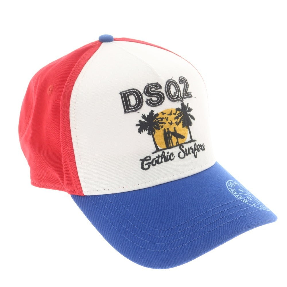 【新品】ディースクエアード DSQUARED2 コットン ベースボールキャップ レッドxホワイト【 UNI 】【 状態ランクN 】【 メンズ 】