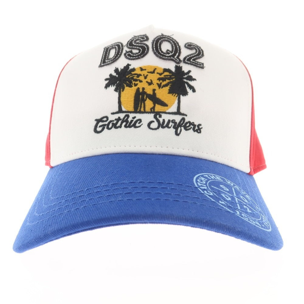 【新品】ディースクエアード DSQUARED2 コットン ベースボールキャップ レッドxホワイト【 UNI 】【 状態ランクN 】【 メンズ 】