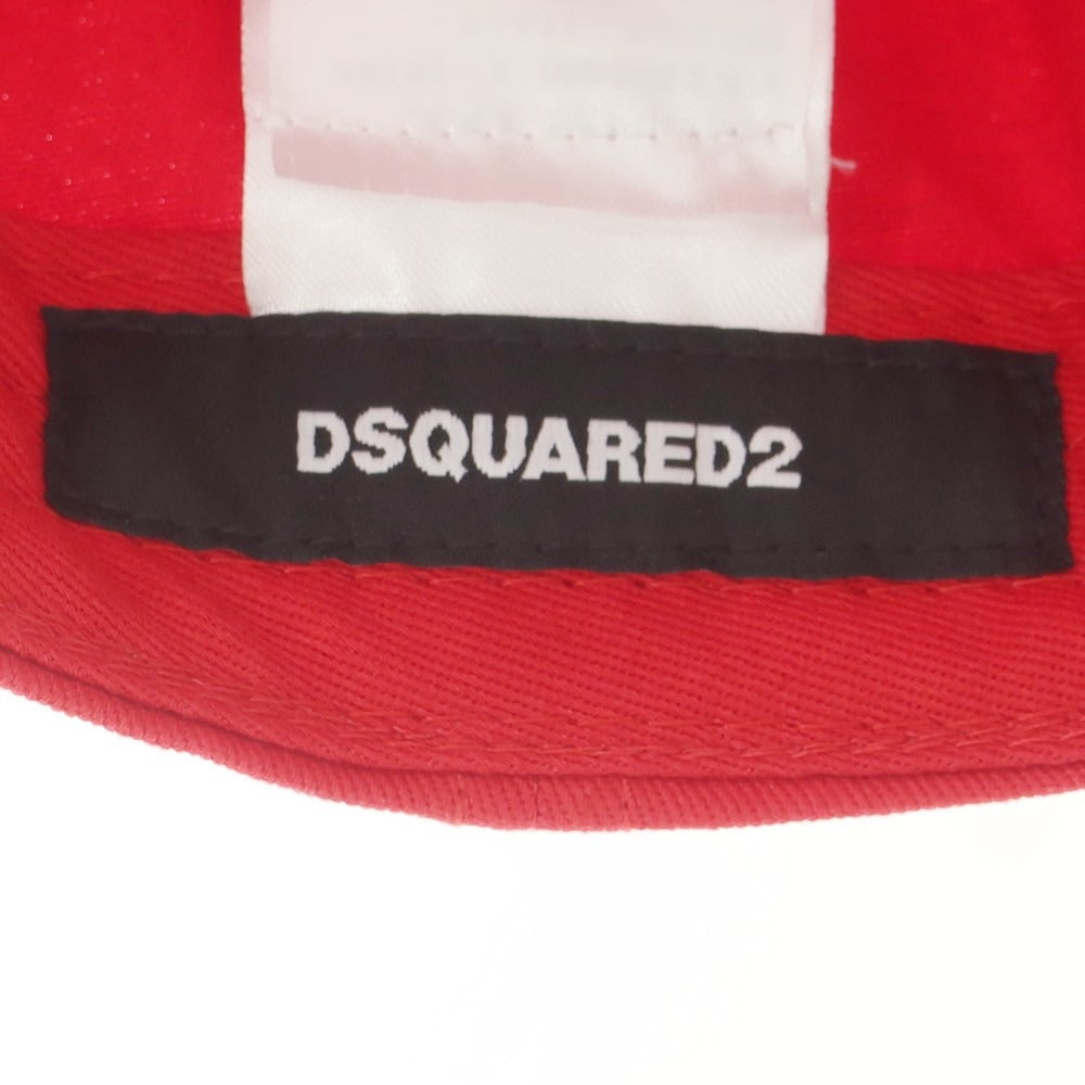 【新品】ディースクエアード DSQUARED2 コットン ベースボールキャップ レッドxホワイト【 UNI 】【 状態ランクN 】【 メンズ 】