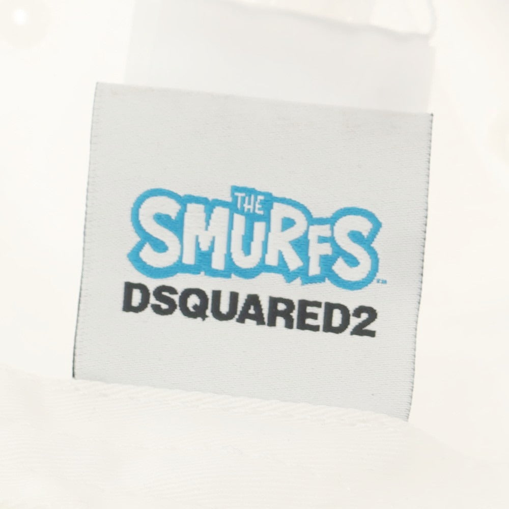 【新品アウトレット】ディースクエアード DSQUARED2 × SMURFS コットン ベースボールキャップ ホワイト【 UNI 】【 状態ランクN- 】【 メンズ 】