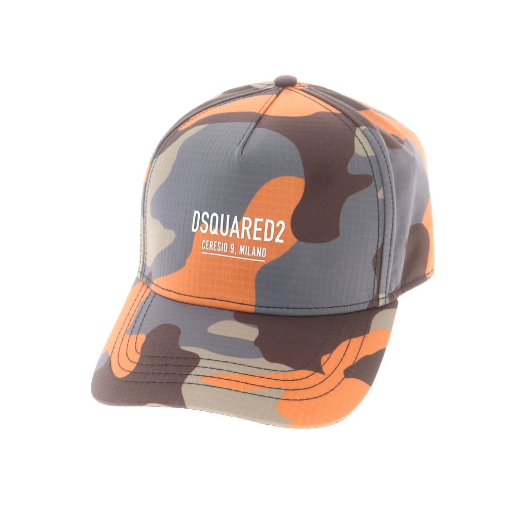 【新品】ディースクエアード DSQUARED2 ナイロン カモフラ ベースボールキャップ グレーxオレンジ【 UNI 】【 状態ランクN 】【 メンズ 】
