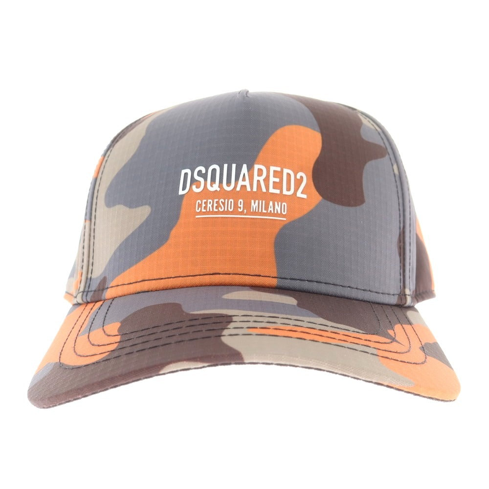 【新品】ディースクエアード DSQUARED2 ナイロン カモフラ ベースボールキャップ グレーxオレンジ【 UNI 】【 状態ランクN 】【 メンズ 】