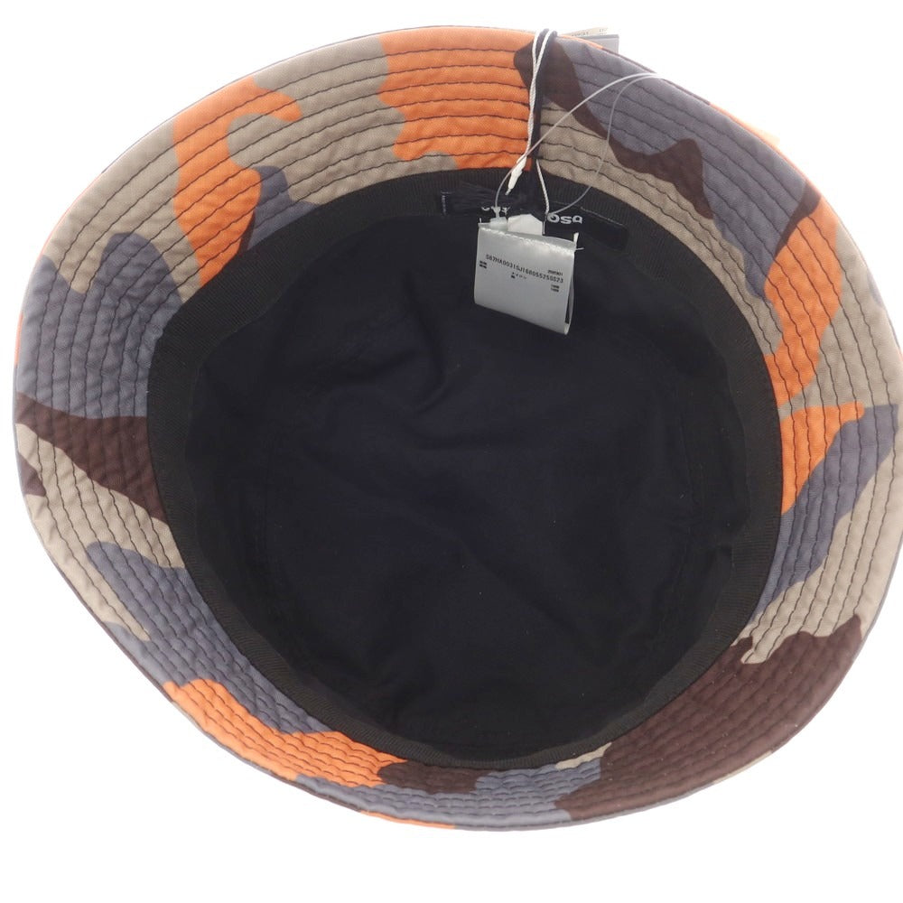 【新品】ディースクエアード DSQUARED2 ナイロン カモフラ バケットハット グレーxオレンジ【 M 】【 状態ランクN 】【 メンズ 】