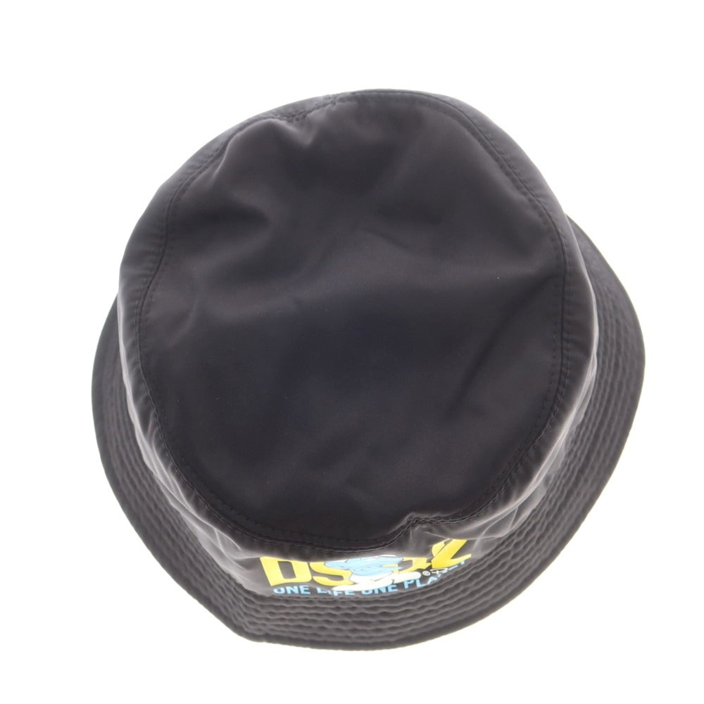 【新品】ディースクエアード DSQUARED2 × SMURFS ナイロン バケットハット ブラック【 L 】【 状態ランクN 】【 メンズ 】